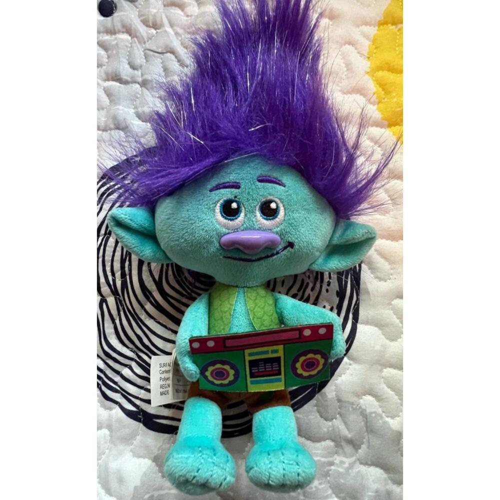 Dreamworks World Tour‎ Troll with Boom box and Purple Hair Plush